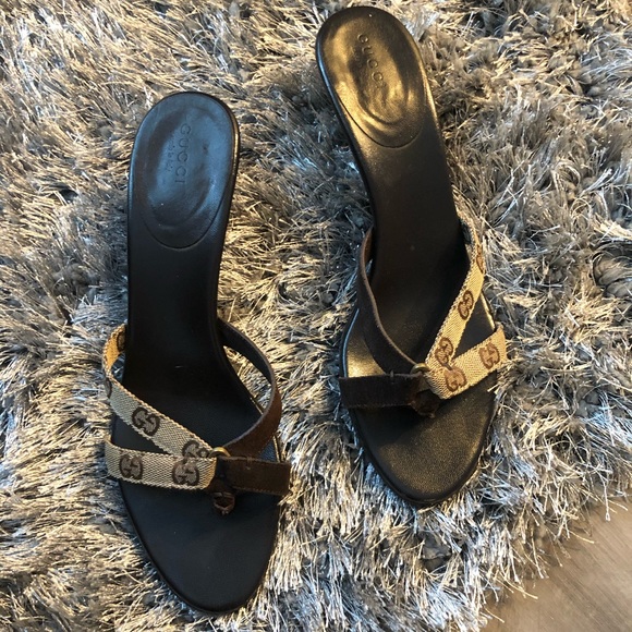 Gucci | Shoes | Vintage Gucci Low Heel Sandals | Poshmark